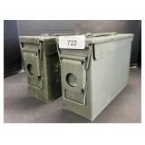 2 Military Style Steel Ammo Boxes.