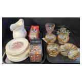 Carnival Glass Bowls & Plate, Harvest Plates,