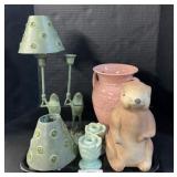 Funky Frog Candle Lamps, Ceramic Crock, &