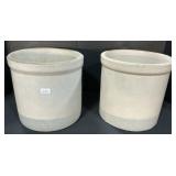 Pair Of Stoneware Crocks.
