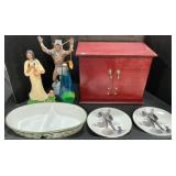 Greiner Jewelry Box, Native American Figurines.