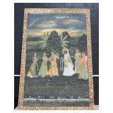 Huge Indian Hindu Folk Art Painting.