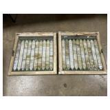Wood Framed Antique Stained Glass Windows.