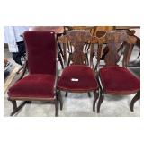 (3) Upholstered Walnut Side Chairs.