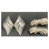 2 Pairs Of Sterling Silver Earrings.