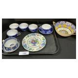 Flow Blue Teacups, Noritake Bowl, Masonï¿½s Plate.