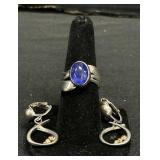 Sterling Silver Ring & Earrings.