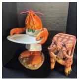 Small Lobster Stool & Butler Statue.