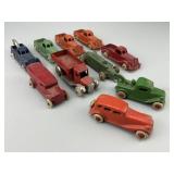 10 1930s Hubley, Barclay Cast Iron & Rubber Cars.