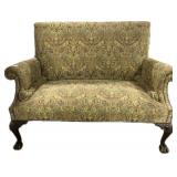 Vintage Upholstered Paisley Loveseat Couch.