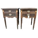 Pair of Sheraton Style  2 Drawer Side Tables.