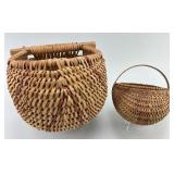 Hand Woven Egg Buttocks Gathering Wall Baskets.