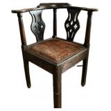 19th C. Chippendale Style Corner Dining Chair.