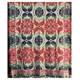 Lebanon Pa Folk Art Witmyer Coverlet Dated 1850.