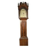 19th C PA Tall Case Grandfather Clock Signed Face.