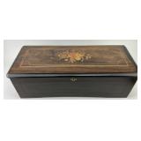 19th C. Swiss Cylinder Floral Inlay  Music Box.