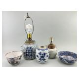 Chinese Porcelain Lamps and Bowls.