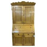 Farmhouse Country Pine Writing Desk & Bookcase.