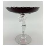 Cambridge Glass Statuesque Nude Stem Compote.