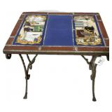 Mosaic Top Wrought Iron Table.