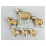 6 German Stick Leg Sheep.