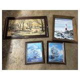 Nautical Wall Art, Grist Mill Lithograph, Oil on