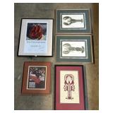5 Lobster Art Prints.