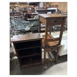 Stickley Oak End Tables, Vtg Bookshelf.