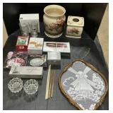 NFL Ravens Glasses, Crystal S&P Shakers, Flatware.