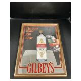 Gilbeys Gin Advertising Mirror.