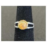 Marked 925 Sterling Silver Opal Ring.