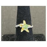 Marked 925 Sterling Silver Tourmaline Ring.