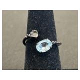 Marked 925 Sterling Silver Topaz Ring.