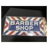 Double Sided Porcelain Barber Shop Sign.