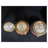 Seth Thomas Ship Clocks & Weather Thermometer.