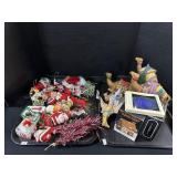 Large Lot Of Christmas Ornaments & Camel Figures.