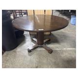 Dark Pine Pedestal Table.