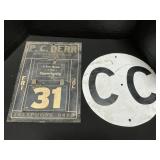 Porcelain CC Sign, PC Derr Adv. Perpetual