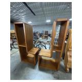 (2) Mid Century Modern Modular Etagere Bookcase.