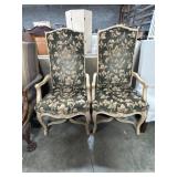 (2) French Provincial Style Upholstered Side