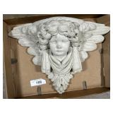 Concrete Cherub Wall Hanging Plaque.