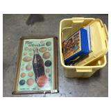 Coca-Cola Adv Sign, Matchbox Case, Shelves.