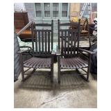 (2) Slatted Oak Patio Rockers.