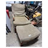 Clean, Comfy Armchair & Ottoman.