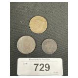 2 U.S. Large Cent Coins, Draped Bust Large Cent.