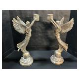 Resin Angel Candlesticks.