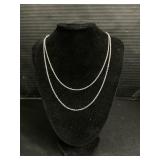 Pair Of 18KT White Gold Necklace Chains.