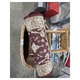 Wicker Laundry Basket, Runner Rug, Step Ladder.