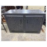 Grayed Crackle Finish Cabinet.