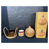 Longaberger Glass Pumpkin, Hocking Pot, Pumpkins.